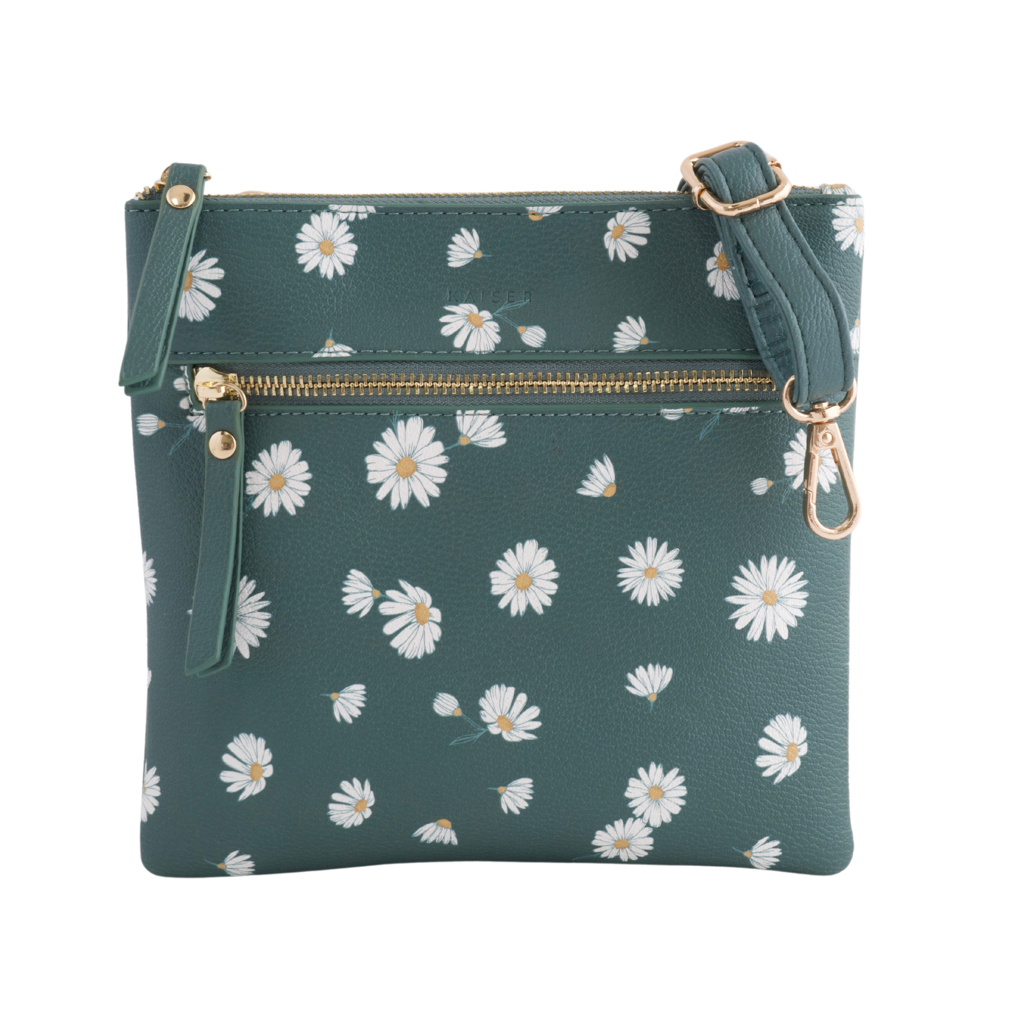 Square Shoulder Bag - Emerald Daisy